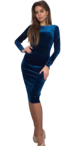 Velvet Bodycon Evening Dress