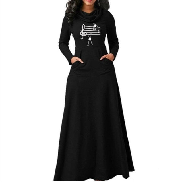 Musical Notes Long Dress