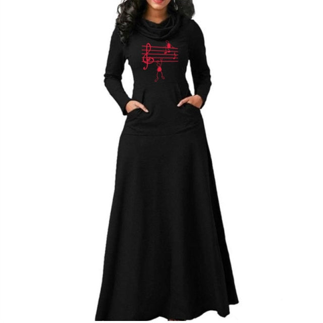 Musical Notes Long Dress