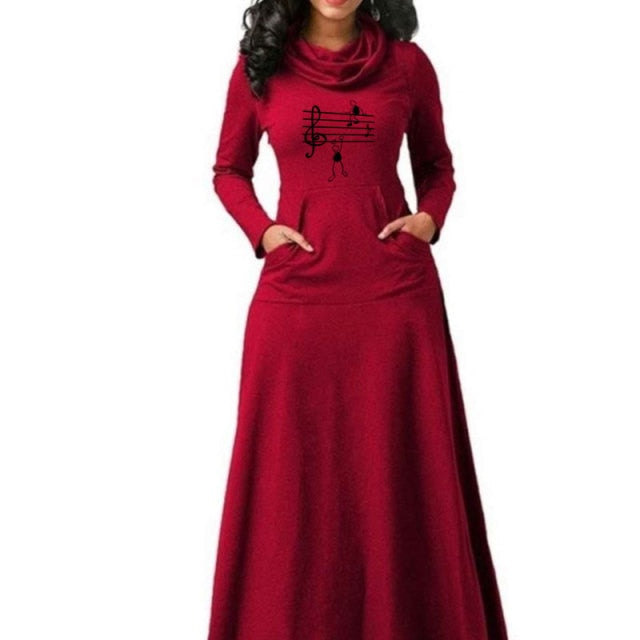 Musical Notes Long Dress