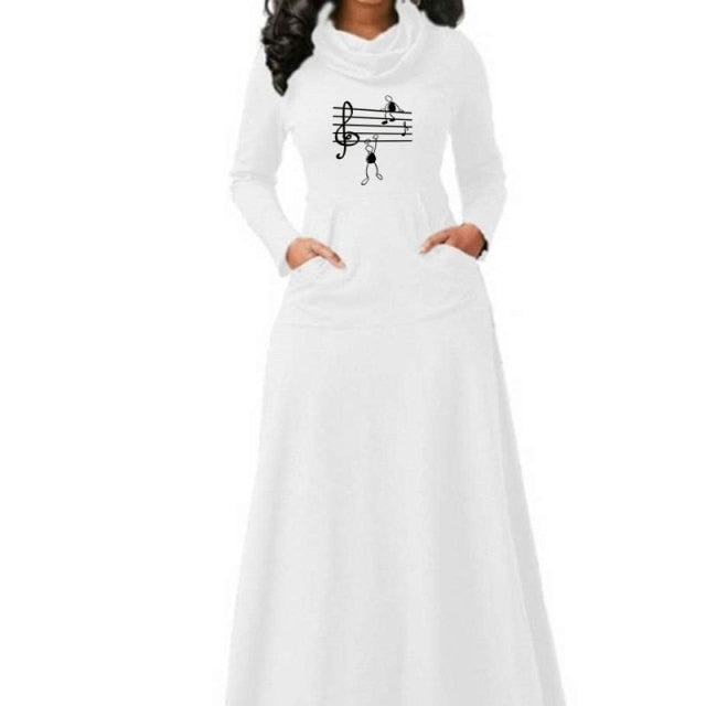 Musical Notes Long Dress