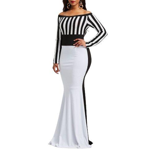 Vintage Stripe Long Dress