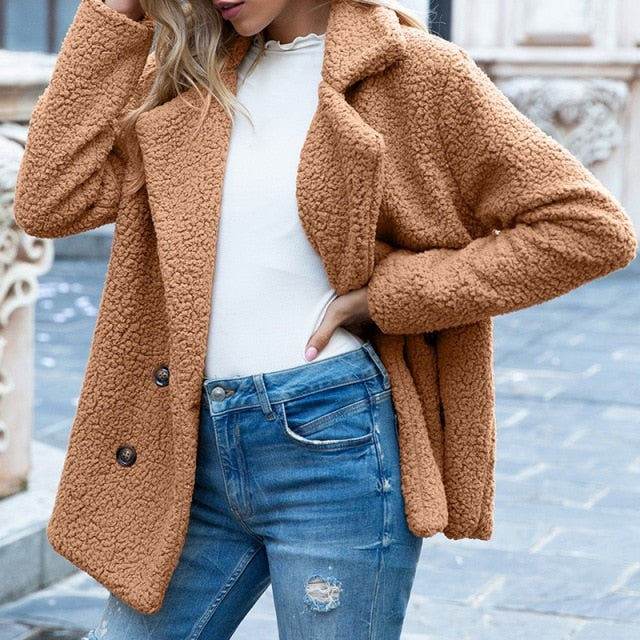 Fleece Faux Fur Coat