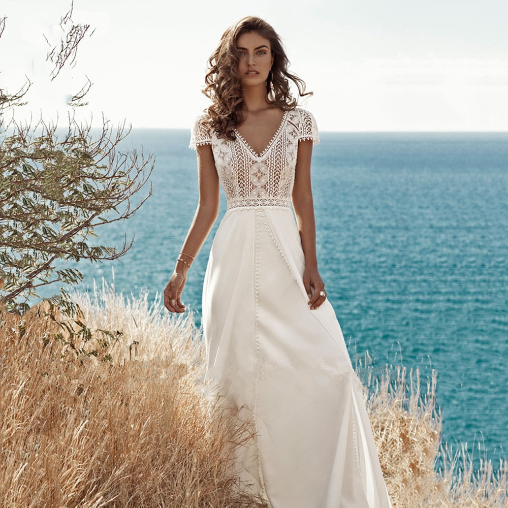 Chiffon Backless Wedding Dress