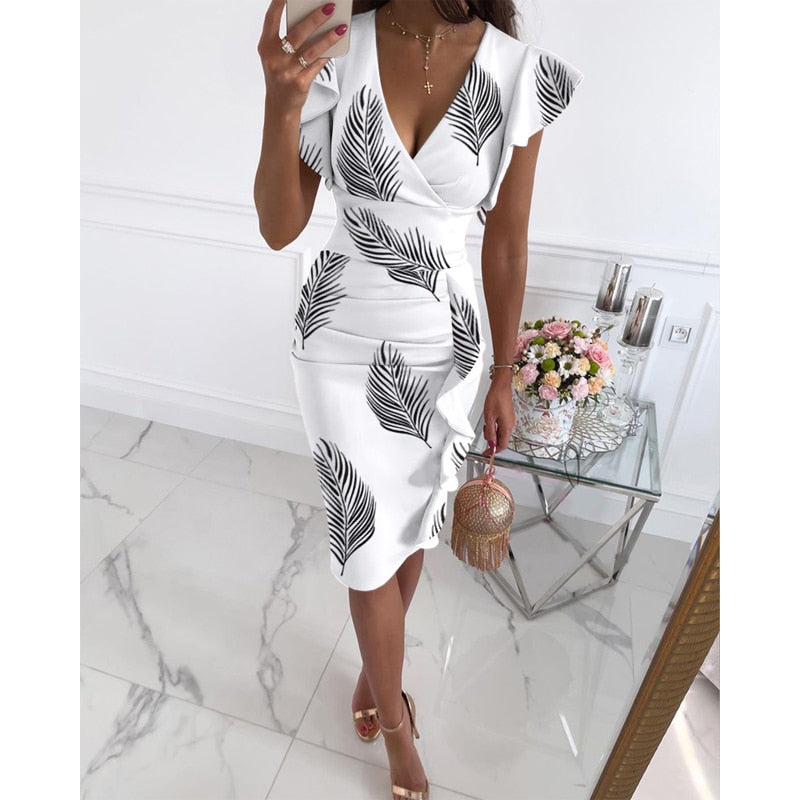 Summer Women Fashion Slim Sleeve Dresses