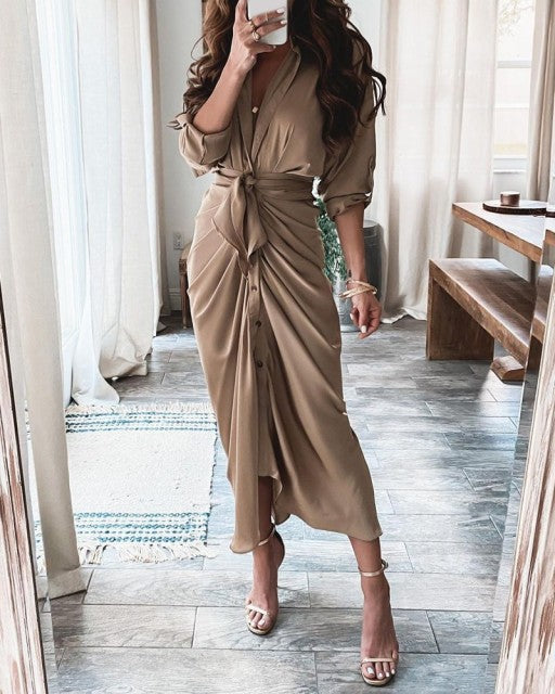 Summer Women Fashion Slim Sleeve Dresses