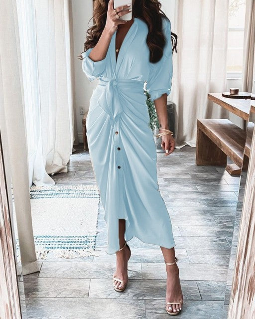 Summer Women Fashion Slim Sleeve Dresses