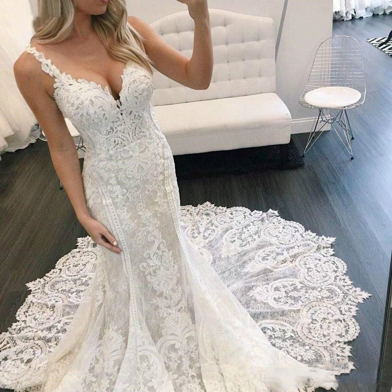 Lover Kiss Mermaid Wedding Dress Robes Plus Size Bridal Gowns