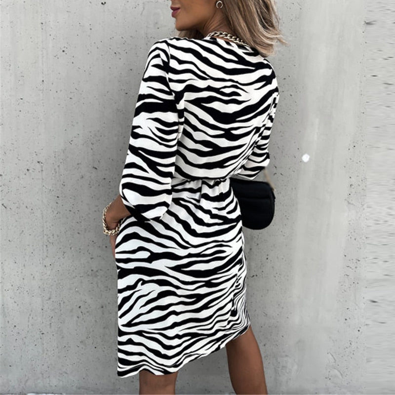 Zebra Print Mini Dress