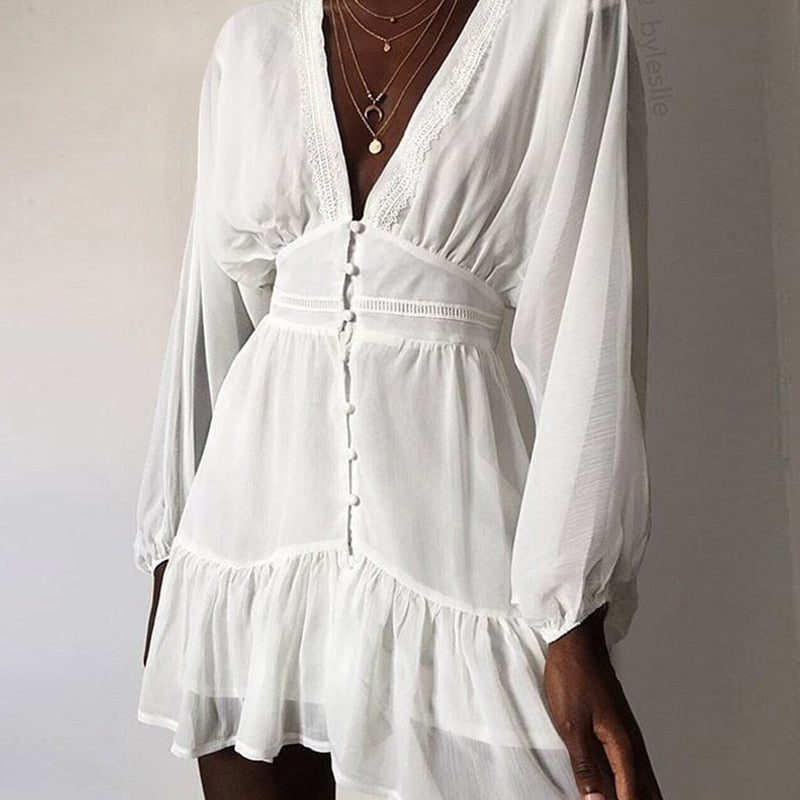 Sexy Plunge V Neck  Summer Dress