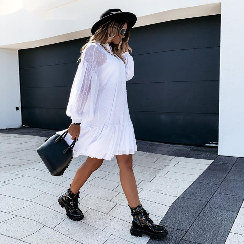 Elegant Black Dot Party Dress