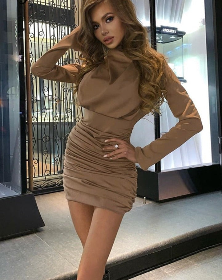 Ruched Sexy Mini Dress