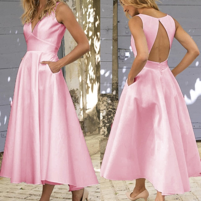 Elegant Backless Dress Party And Wedding Dress