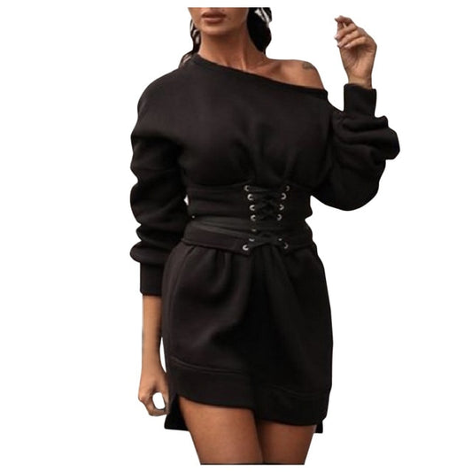 Cold Shoulder Fleece Dress