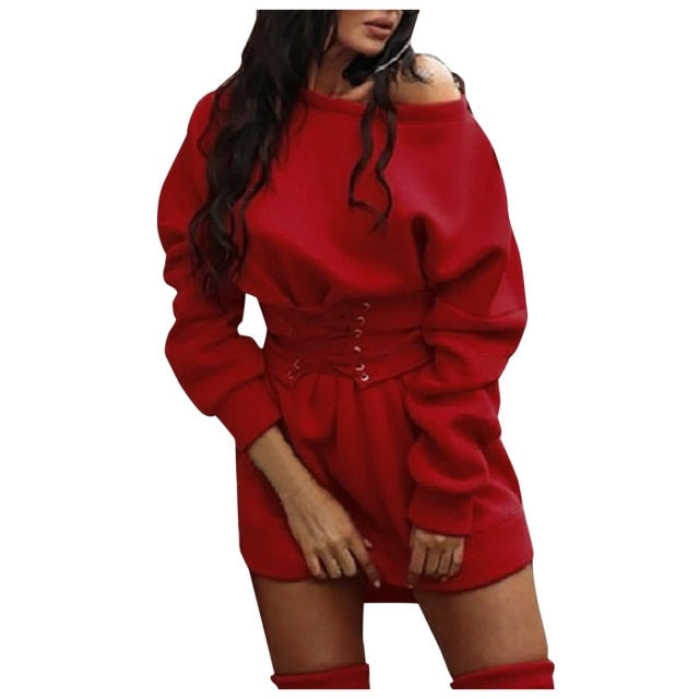 Cold Shoulder Fleece Dress