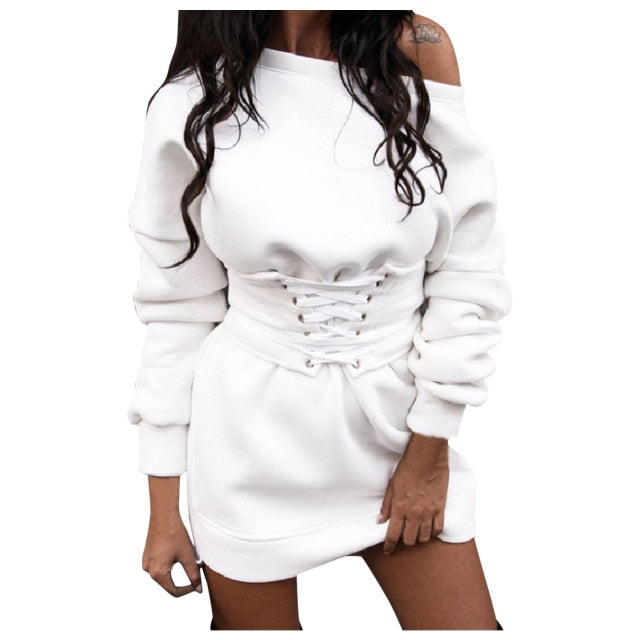 Cold Shoulder Fleece Dress