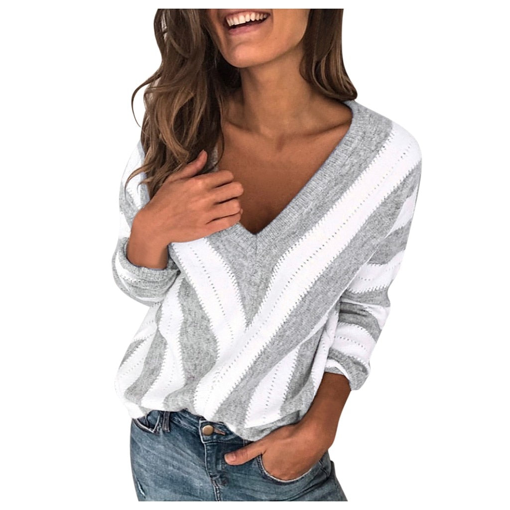 V-neck Knitted Pullover