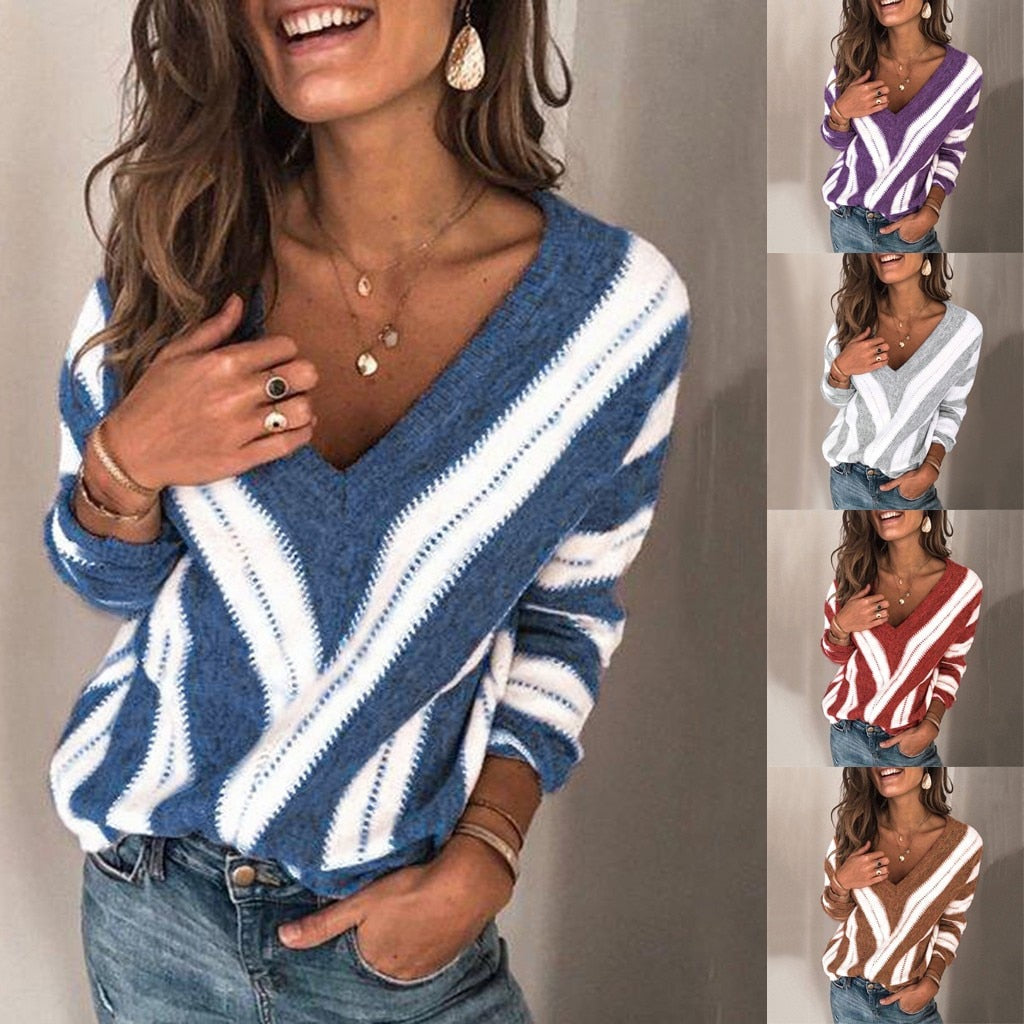 V-neck Knitted Pullover