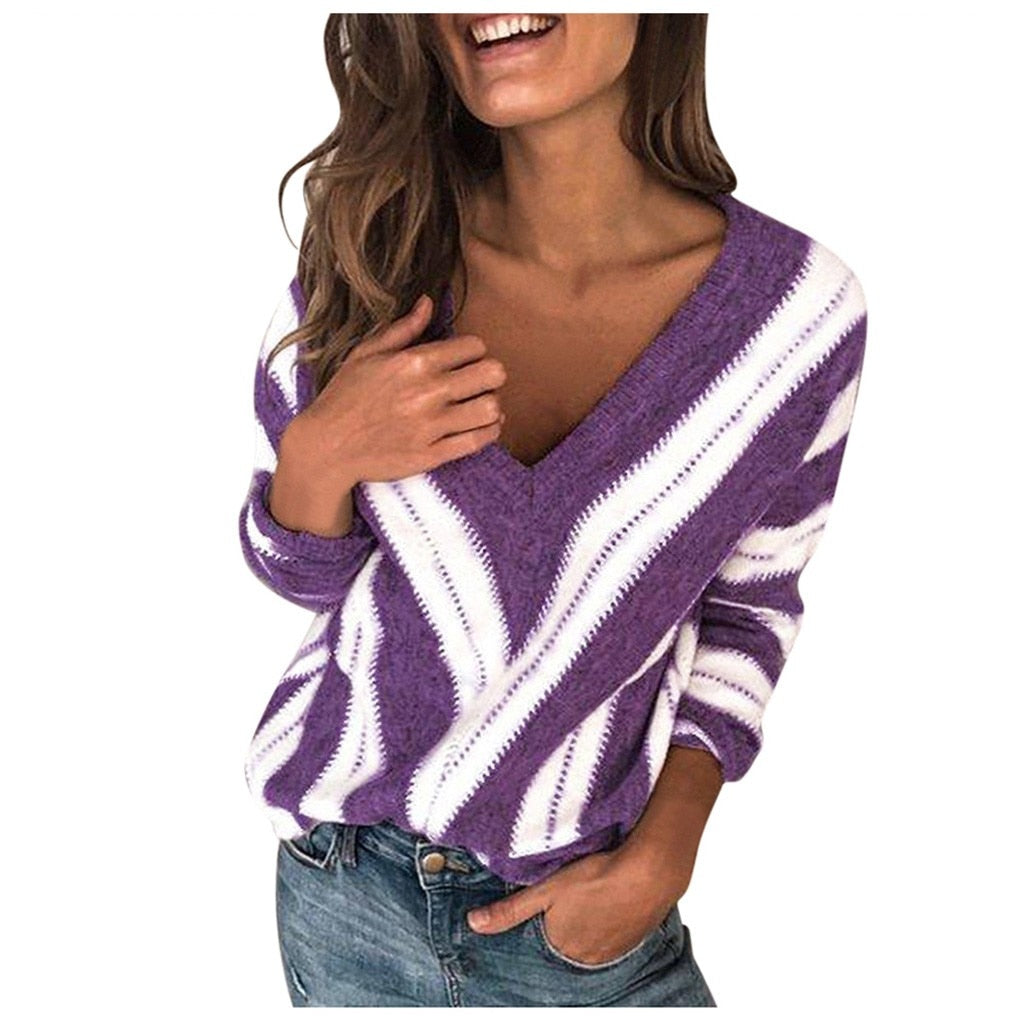 V-neck Knitted Pullover