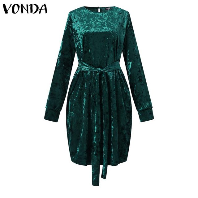 Elegant Women Party Dress Long Sleeve Office Ladies Dress